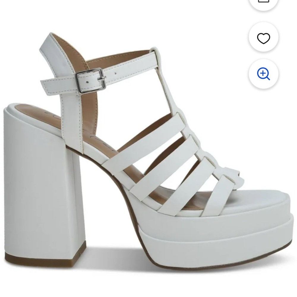 NEW Wild Pair White Strappy Platform Heels 7.5M